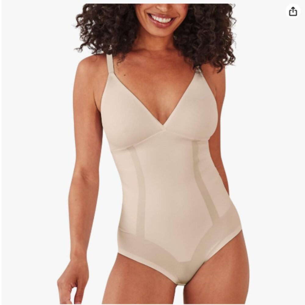 Bali Womens Bodysuit Shapewear, Ultimate Smoothing Bodysuit, Removable Foam Cups
